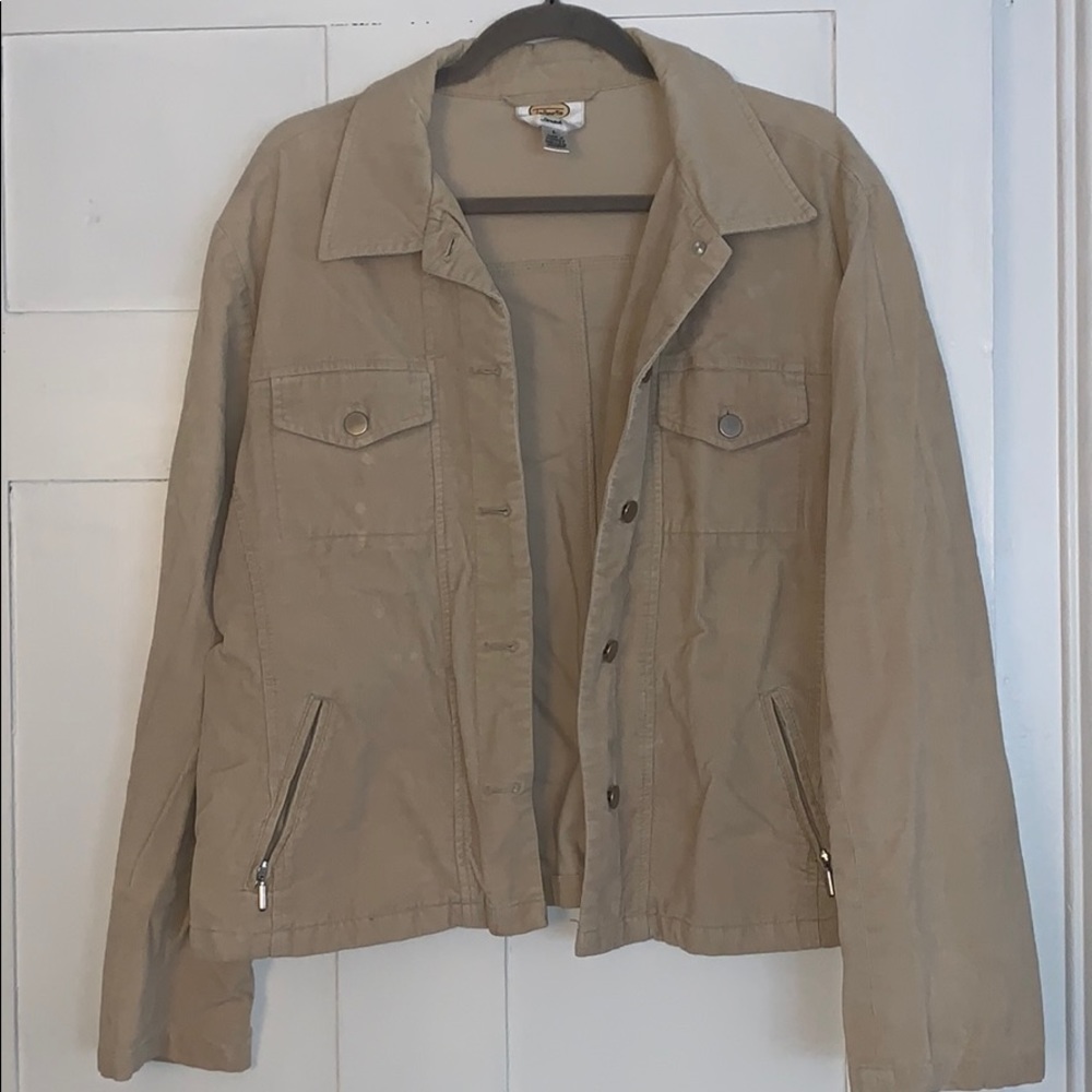 Beige corduroy button down jacket